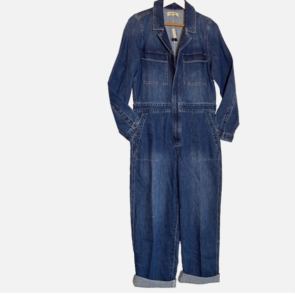 NWT Madewell Denim Zip-Front L/S Jean Coverall Jumpsuit...
